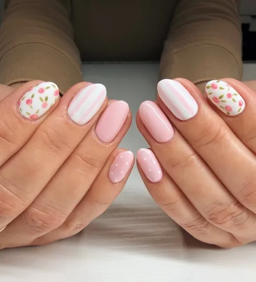Pink Mix Mani